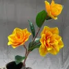 3-head magnolia artificial flower European-style simple modern flower arrangement artificial flower silk flower living room decoration in stock wholesale and consignment Item Picture